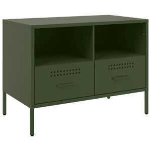 vidaXL TV-sk&aring;p olivgr&ouml;n 68x39x50,5 cm st&aring;l