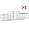 vidaXL Gabioner b&aring;gformade 6 st 200x50x40/60 cm galvaniserat j&auml;rn