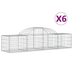 vidaXL Gabioner b&aring;gformade 6 st 200x50x40/60 cm galvaniserat j&auml;rn