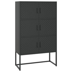 vidaXL H&ouml;gsk&aring;p svart 80x35x135 cm st&aring;l