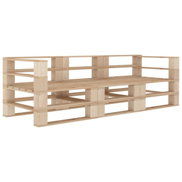 vidaXL Pallsoffa 3-sits trä