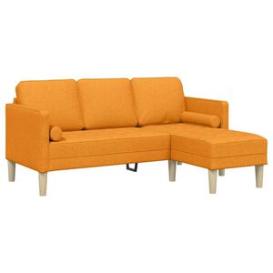 vidaXL Soffset med kudde M&ouml;rkgul Polyester