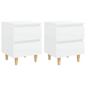 vidaXL S&auml;ngbord med massiva furuben 2 st vit 40x35x50 cm