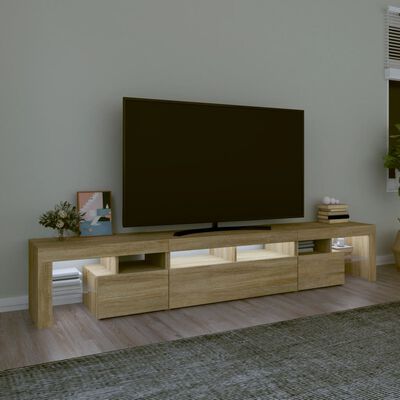vidaXL Tv-bänk med LED-belysning sonoma ek 230x36,5x40 cm