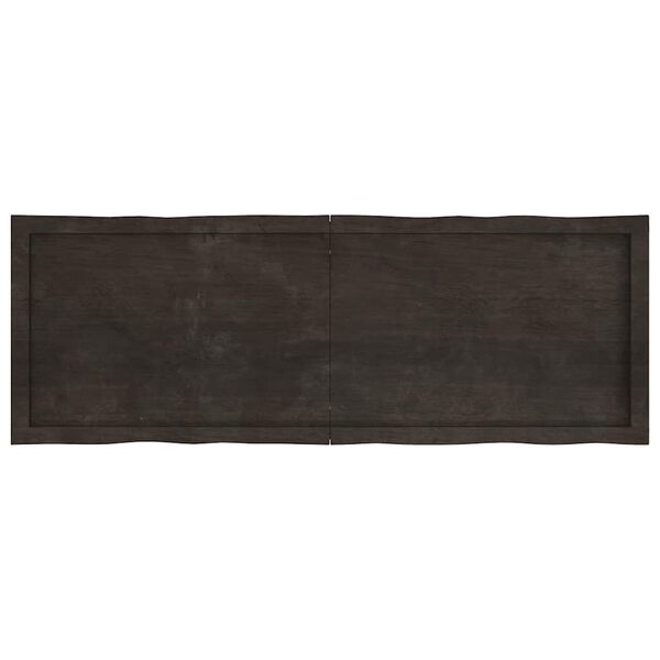 vidaXL Bordsskiva m&ouml;rkbrun 140x50x(2-6) cm massivt tr&auml; levande kant