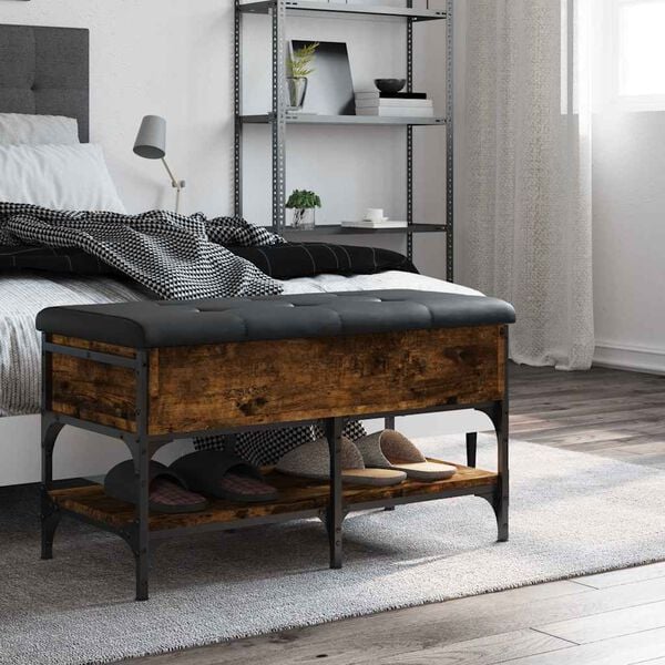 vidaXL Skob&auml;nk r&ouml;kf&auml;rgad ek 82x42x45 cm konstruerat tr&auml;