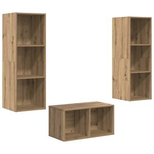 vidaXL TV-b&auml;nkset Artisan Ek 37 x 37 x 107 cm Konstruerat tr&auml;