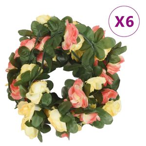 vidaXL Blomstergirlanger 6 st solnedg&aring;ngsr&ouml;d 250 cm