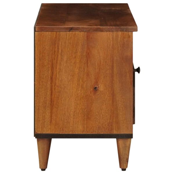 vidaXL TV-sk&aring;p med l&aring;da Valn&ouml;t 100 x 33 x 46 cm Massivt mangotr&auml;