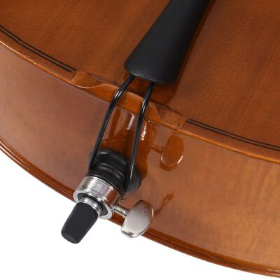 vidaXL Cello med väska med stråke av naturligt hår mörkt trä 4/4