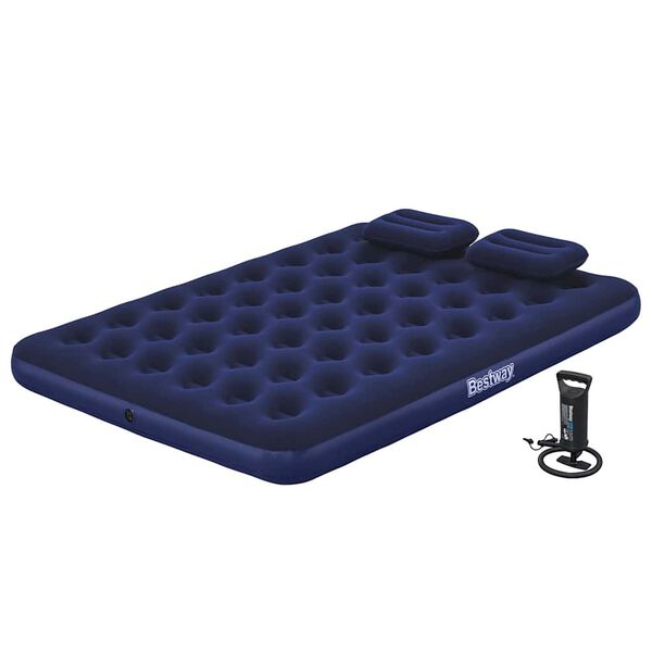 Bestway Luftmadrass med kudde och luftpump 203 x 152 x 22 cm 67374