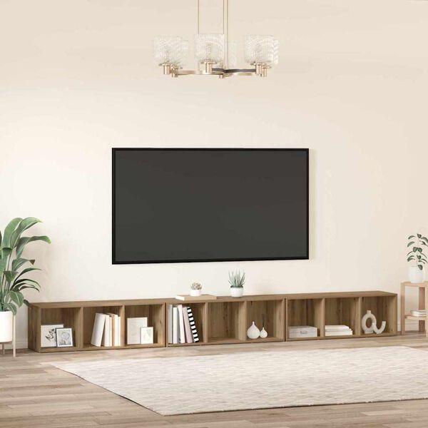 vidaXL TV-b&auml;nkset 3 pcs Artisan Ek 37 x 35 x 107 cm Konstruerat tr&auml;