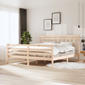 vidaXL S&auml;ngram massivt tr&auml; 180x200 cm