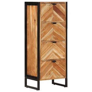 vidaXL Badrumssk&aring;p 40x30x100 cm massivt akaciatr&auml; och j&auml;rn
