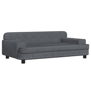 vidaXL Barnsoffa m&ouml;rkgr&aring; 90x53x30 cm sammet