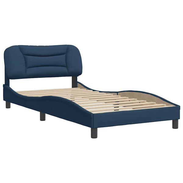 vidaXL Bed Frame without Mattress "Hvar" Blue 100x200 cm Fabric