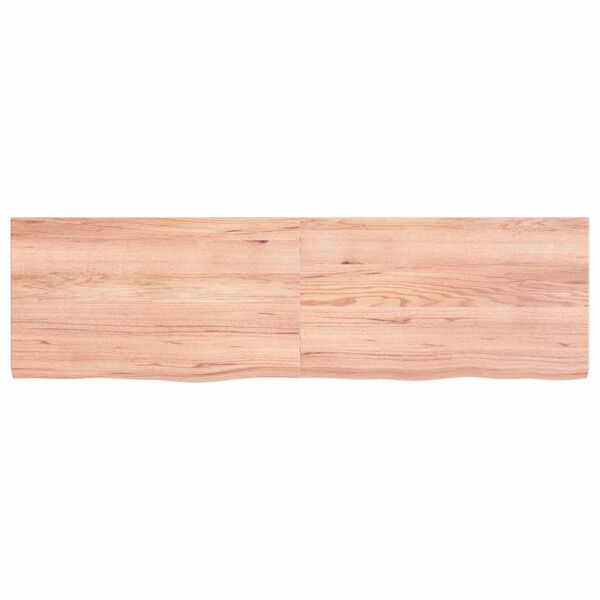 vidaXL V&auml;gghylla ljusbrun 140x40x(2-4) cm behandlad massiv ek