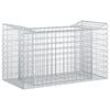 vidaXL Gabion upph&ouml;jd s&auml;ng 50 x 100 x 60 cm Galvaniserat st&aring;l Silver