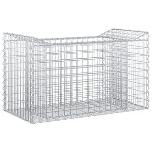 vidaXL Gabion upph&ouml;jd s&auml;ng 50 x 100 x 60 cm Galvaniserat st&aring;l Silver