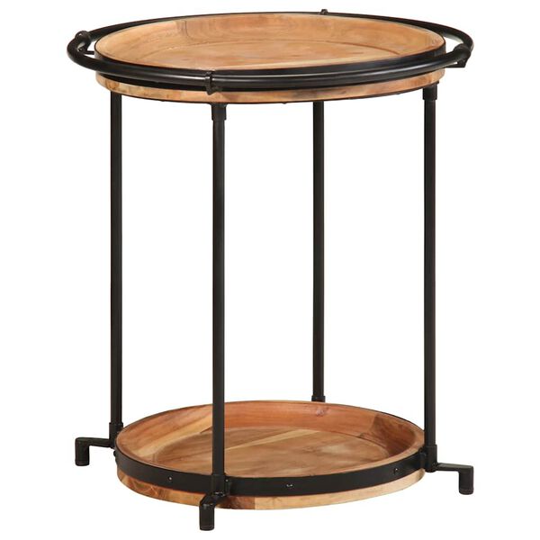 vidaXL Sidobord &Oslash;55x60 cm massivt tr&auml; akacia