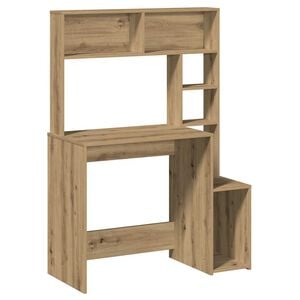 vidaXL Skrivbord med hyllor artisan ek 100x45x140 cm konstruerat tr&auml;