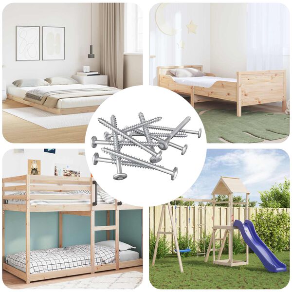 vidaXL Tr&auml;skruvar 1900 pcs Silver St&aring;l