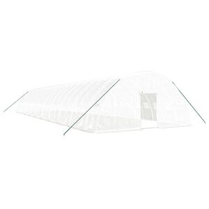 vidaXL V&auml;xthus med st&aring;lram vit 120 m&sup2; 20x6x2,85 m