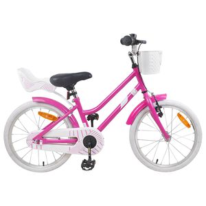 vidaXL Barncykel 18 Tum f&ouml;r 5-7 &aring;r gamla M&ouml;rkrosa