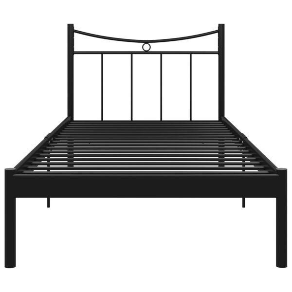 vidaXL Sängram utan madrass svart metall 90x200 cm
