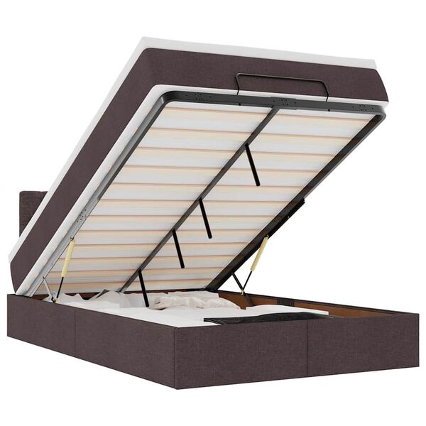vidaXL Ottoman s&auml;ng med madrass m&ouml;rkbrun 120x200 cm tyg