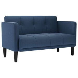 vidaXL Loveseat soffa bl&aring; 111 cm tyg