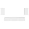 vidaXL TV-b&auml;nkset V&auml;ggmonterad 5 pcs H&ouml;gblanka vita Konstruerat tr&auml;