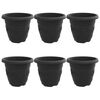vidaXL Rund Blomkruka 6 pcs Svart &Oslash; 26 x 21.5 cm Plast