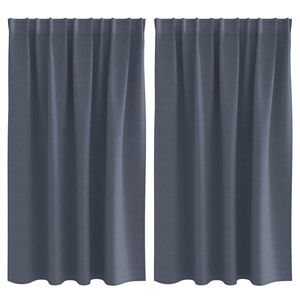 vidaXL M&ouml;rkl&auml;ggningsgardiner med Ringar 2 pcs Antracit 140 x 140 cm