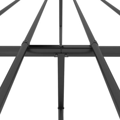 vidaXL Sängram med huvudgavel och fotgavel svart metall 135x190 cm
