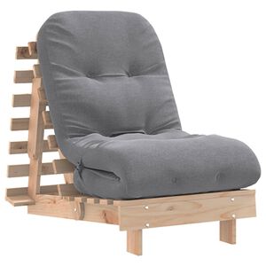 vidaXL Futonb&auml;ddsoffa med madrass 60x206x11 cm massiv furu