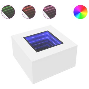 vidaXL Soffbord med LEDs vit 60x60x40 cm konstruerat tr&auml;