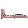 vidaXL Bed Frame without Mattress Pink 140x190 cm Velvet