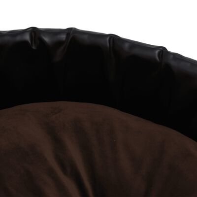 vidaXL Hundbädd svart och brun 69x59x19 cm plysch och konstläder