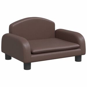 vidaXL Barnsoffa brun 50x40x30 cm konstl&auml;der