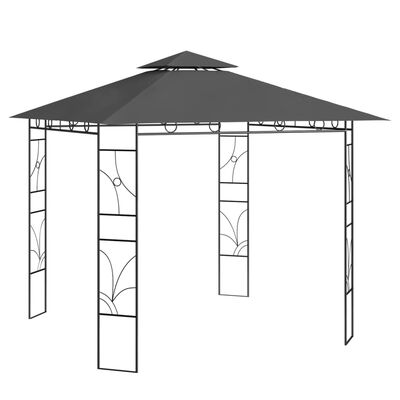 vidaXL Paviljong 3x3x2,7 m antracit 160 g/m²