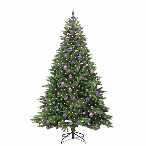 vidaXL Konstgjord julgran med 300 LED-lampor Gr&ouml;n 180 cm PE och PVC