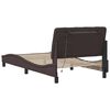vidaXL Bed Frame with LED without Mattress Dark Brown 100x200 cm Fabric