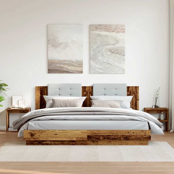 vidaXL S&auml;ngbord 2 st &aring;ldrat tr&auml; 40x30x40 cm konstruerat tr&auml;