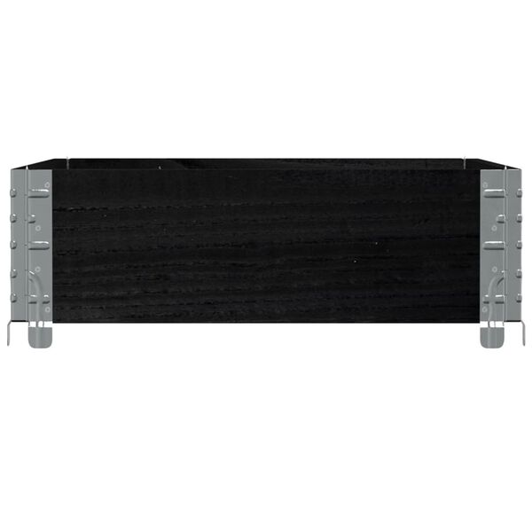 vidaXL Pallkrage svart 80x60 cm massivt furu