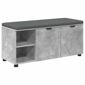 vidaXL Hallb&auml;nk BetongGr&aring; 100 x 38 x 46 cm Konstruerat Tr&auml; och Tyg
