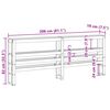 vidaXL Huvudgavel med hyllor vaxbrun 200 cm massiv furu