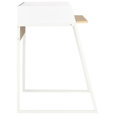 vidaXL Skrivbord vit och ek 90x60x88 cm