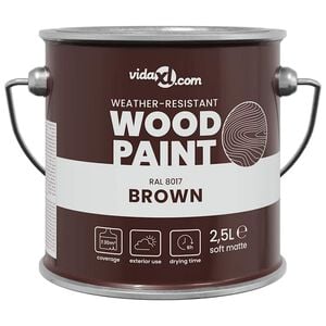 vidaXL Tr&auml;f&auml;rg Brun 2,5 L V&auml;ggprint