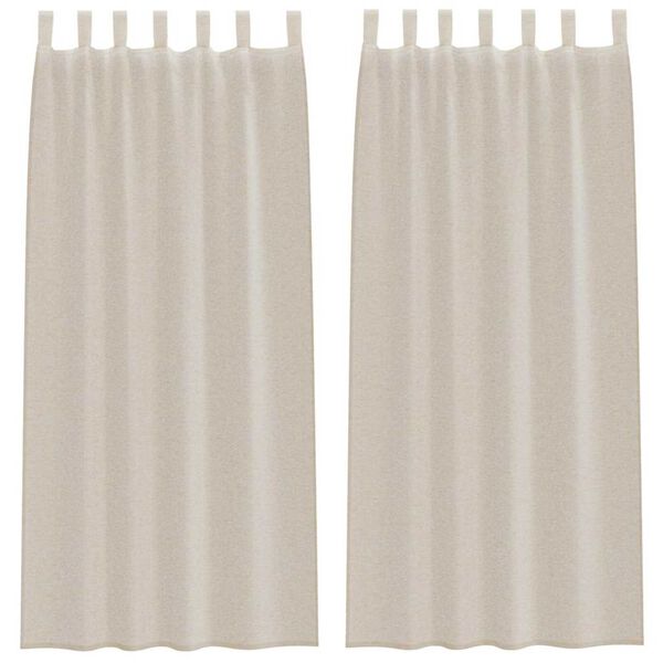 vidaXL Voile Gardin med gardiner 2 pcs Sand 260 x 140 cm Polyester